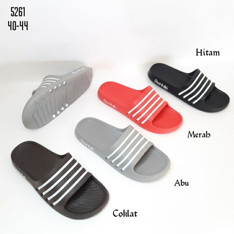 Sanlie Sandal Selop Karet Garis Pria Anti Slip 5261