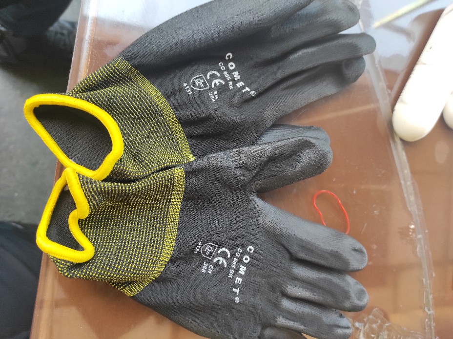 Sarung Tangan Karet Palm Fit Glove Comet Cg805 Pu Mekanik Industri Hitam Nylon Polyurethane Safety