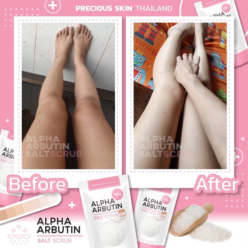 PRECIOUS SKIN Alpha Arbutin 3Plus Whitening Body Shower Salt Scrub / Lulur Badan / Garam Mandi 300g