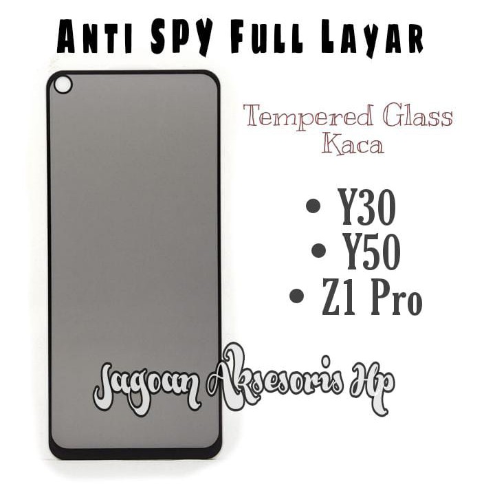 Anti SPY FULL LAYAR Vivo Y30 Y30i Y50 Z1 Pro Tempered Glass Privacy List Warna Full Lem ANTI INTIP