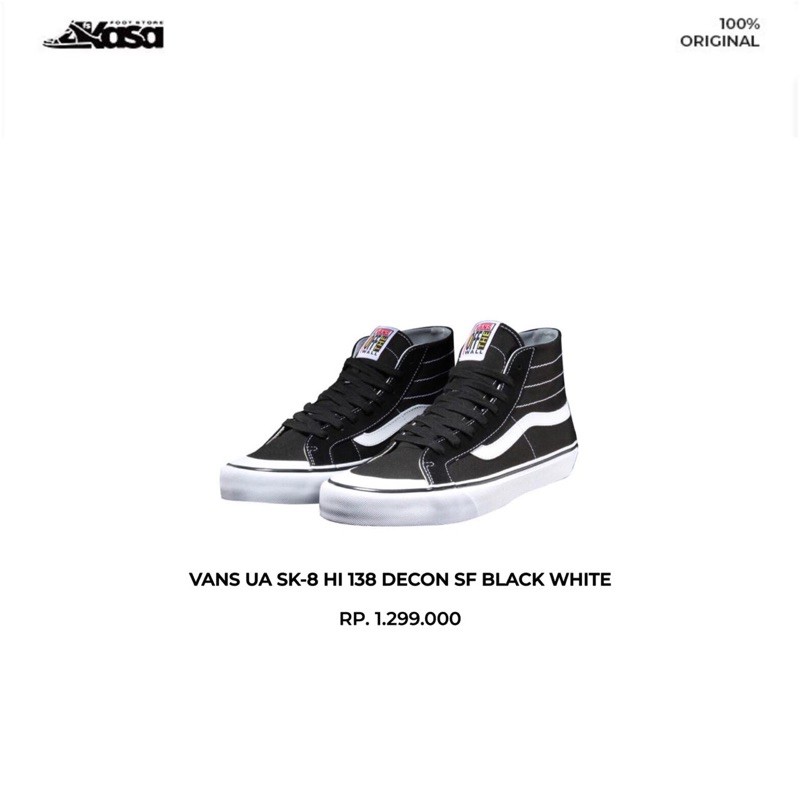 VANS UA SK8 HI 138 DECON SF BLACK WHITE