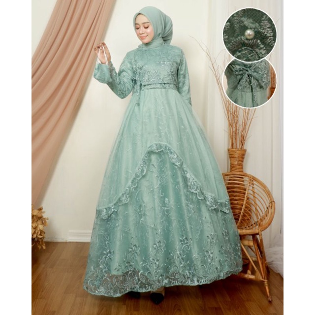 GAMIS HUMAITMRA // BAHAN TILLE BORDIR PREMIUM //KODE DJ