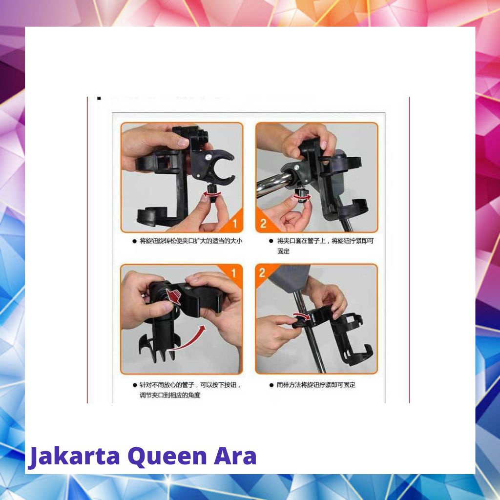 Rotateable Holder Botol Minum Sepeda Stroller Kereta Bayi - R222