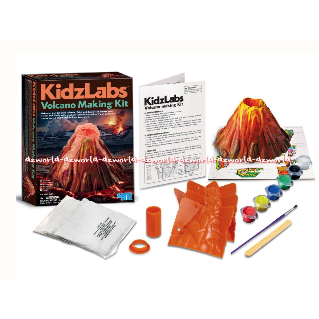 Kidzlabs Volcano Making Kit mainan anak untuk menciptakan gunung berapi yang mengalami erupsi