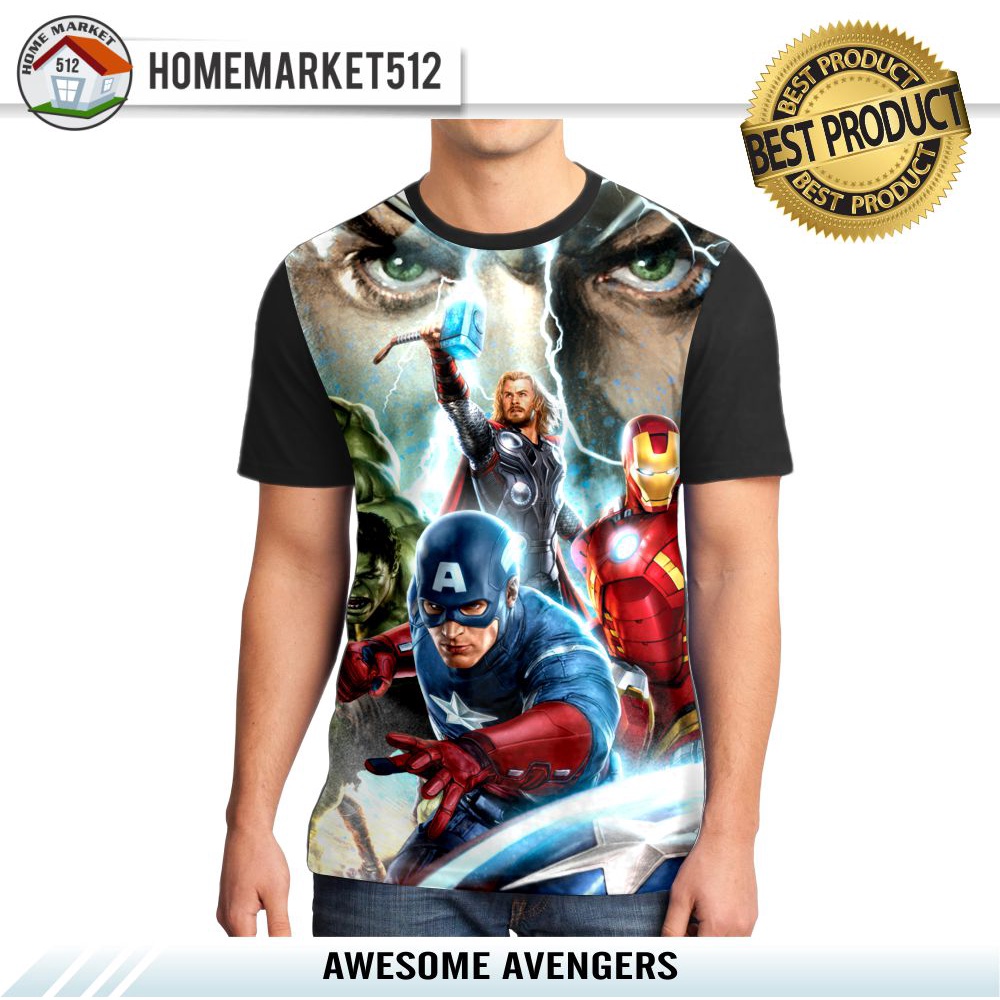 Kaos Pria Awesome Avengers Kaos Unisex Dewasa Big Size | HOMEMARKET512