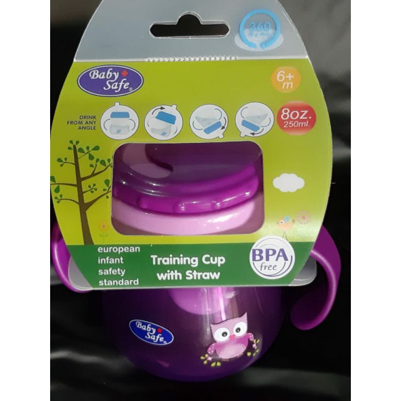 TRAINING CUP WITH STRAW 250ML BABY SAFE JP019