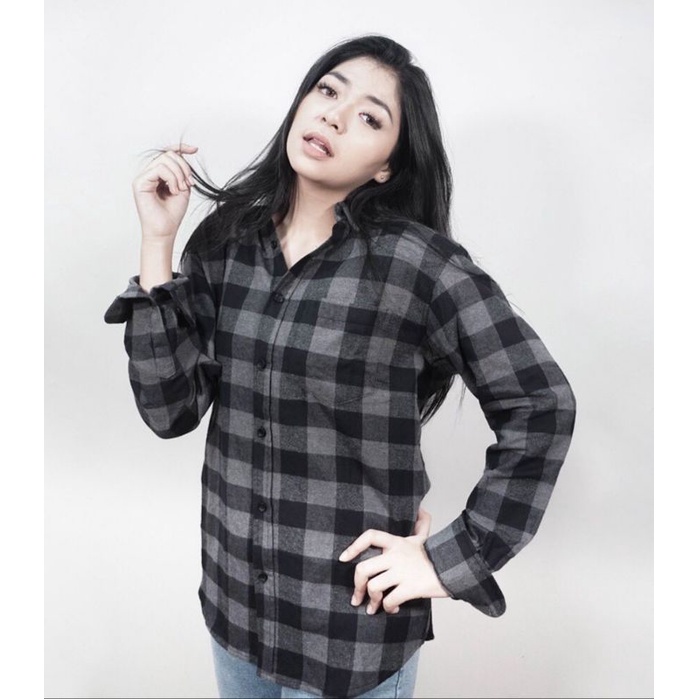 Kemeja Flanel Pria Impor Lengan Panjang Premium Kemeja Flanel Kotak Kotak Unisex Hem Flannel Baju Flanel Pria Wanita Fashion Pria