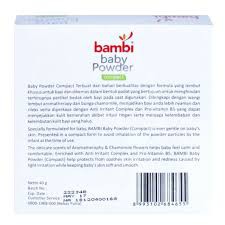 Bedak padat Bambi Baby Compact Powder / Compact Powder Prickly Heat 40gr / WOODY POWDERY 100GR