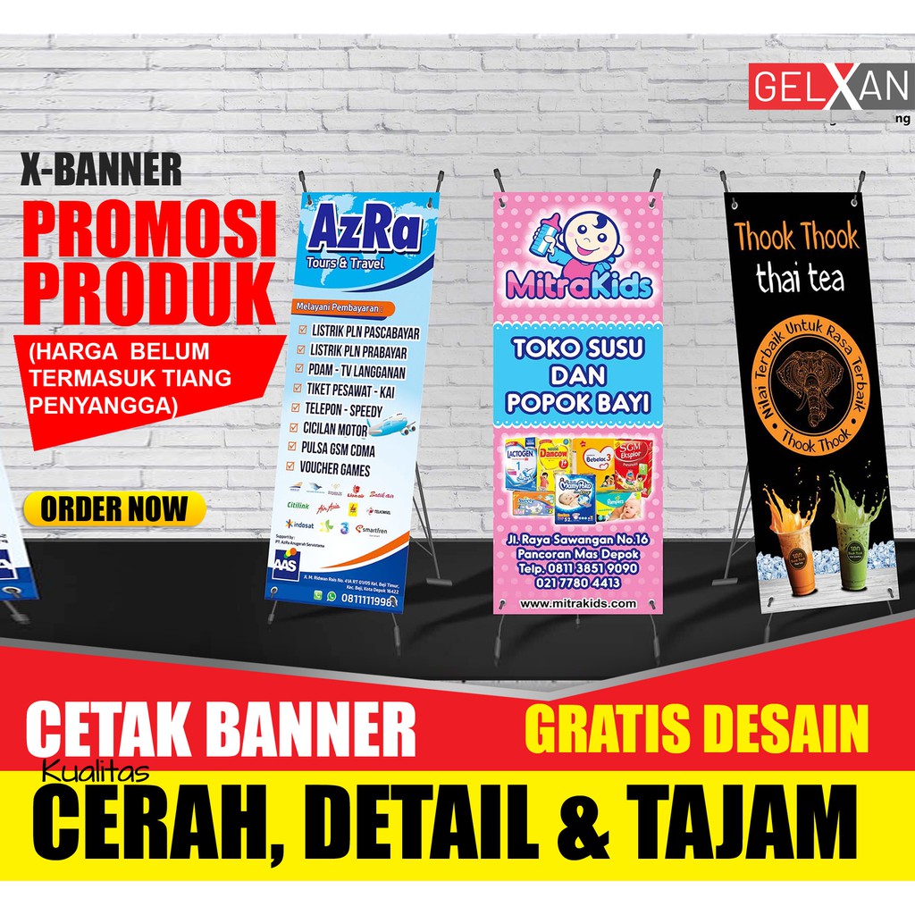 Cetak Standing X Banner Desain Gratis Untuk Promosi Produk Tanpa Tiang Shopee Indonesia