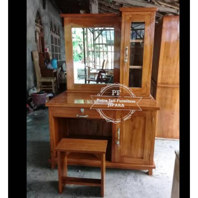 Meja Rias Minimalis Tolet Kayu Jati Jepara Promo Free Ongkir Jawa Bali Shopee Indonesia