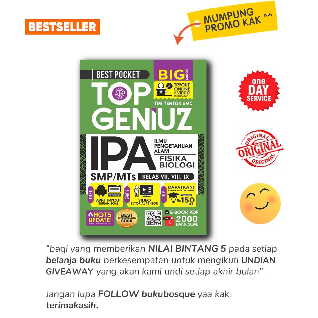 BUKU EDUKASI - TOP GENIUZ IPA SMP - EMC