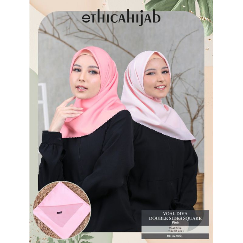 HIJAB SEGIEMPAT VOAL DIVA DOUBLE SIDES SQUARE ETHICA HIJAB