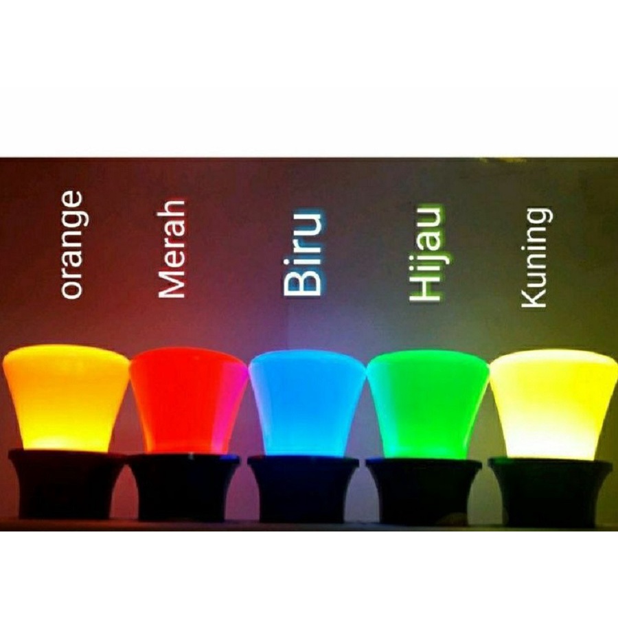 Lampu Led Warna Warni Enter 1 Watt 1W Bohlam Hias Super Terang - Biru