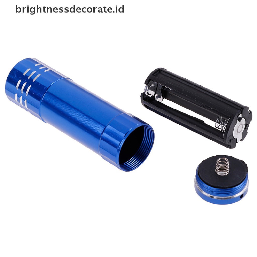 [birth] Mini aluminum uv ultra violet 9 led flashlight torch light lamp [ID]