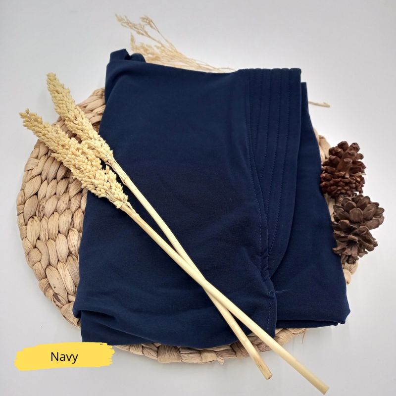 Bergo Sport Pendek Bahan Jersey / Hijab Olahraga Olah Raga Anak dan Dewasa / Jilbab Premium Murah Viral AS DIANDRA-Navy