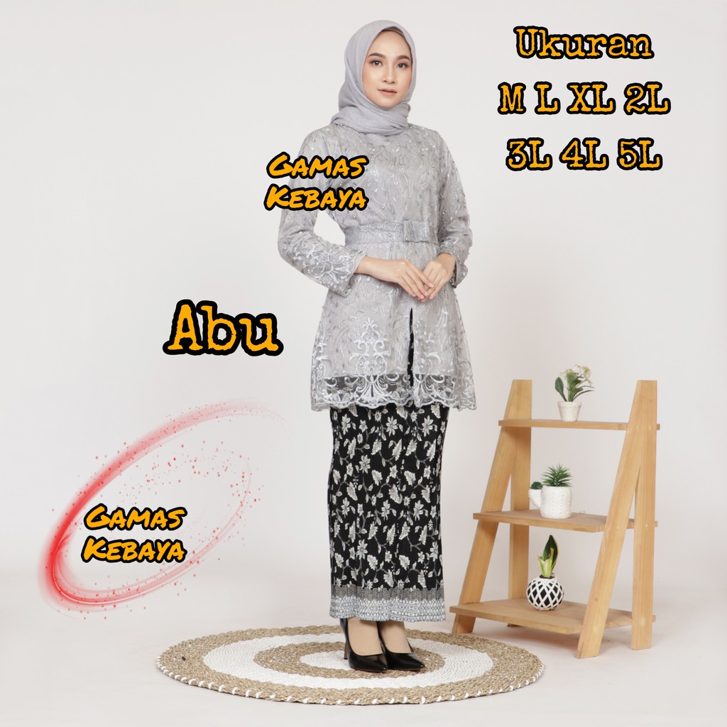 SETELAN KEBAYA CANTIKA TILE MUTIARA/KEBAYA MODERN/KEBAYA JUMBO/KEBAYA BRUKAT/KEBAYA WISUDA/BROKAT