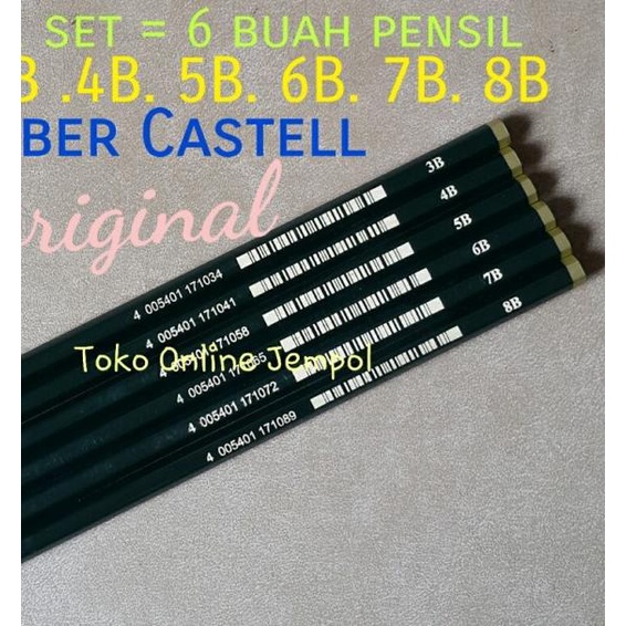 

✱ ATK0235FC7 Paket isi 7 Pro Pensil 8B 7B 6B 5B 4B 3B 2B Sketsa Faber ➬