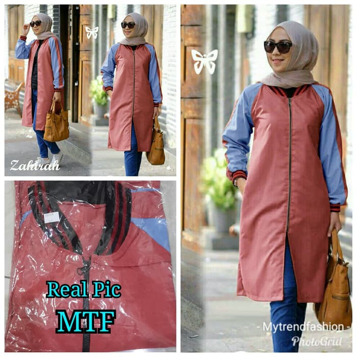 Hem Long Denim Jeans Mickey dan Tunik Denim Zahirah