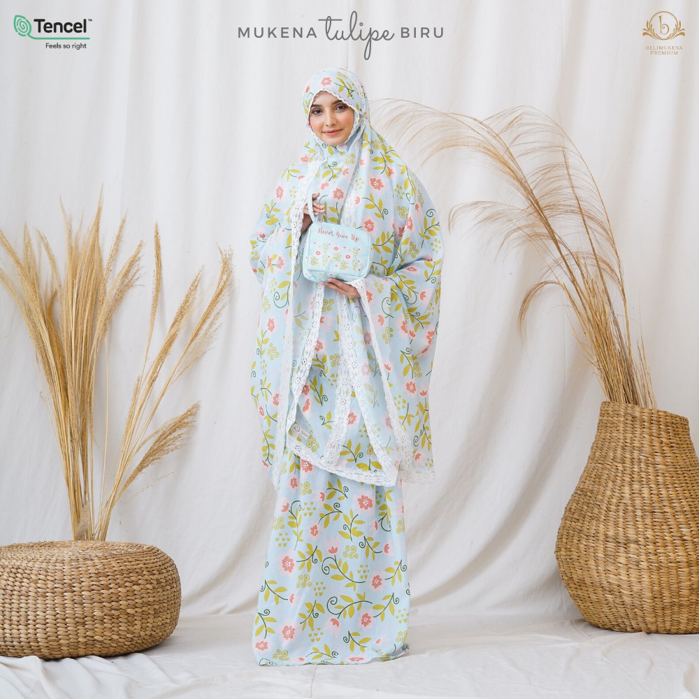 Mukena Tulipe Biru (Mukena 2 in 1)