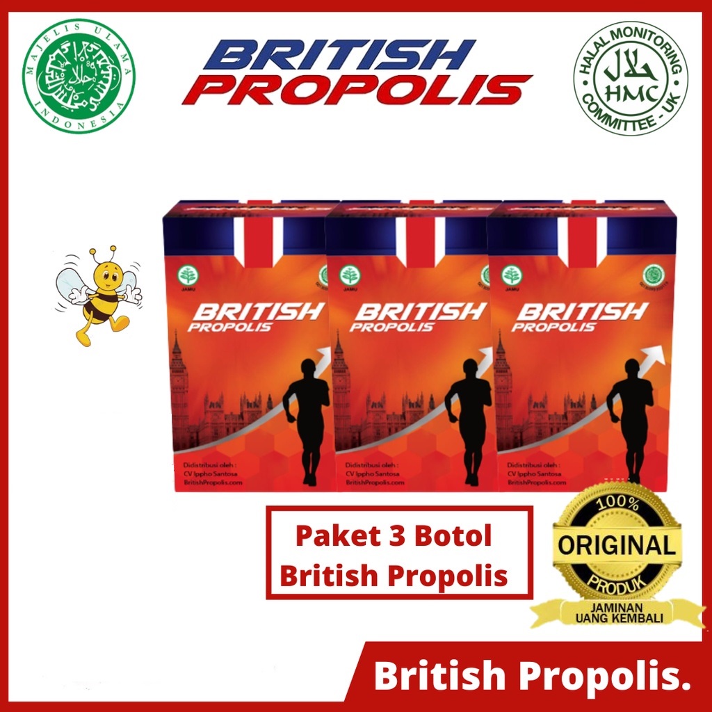 British Propolis Paket 3 Botol Paket Reseller Mengobati Jantung Sinustis Paru Paru Diabetes