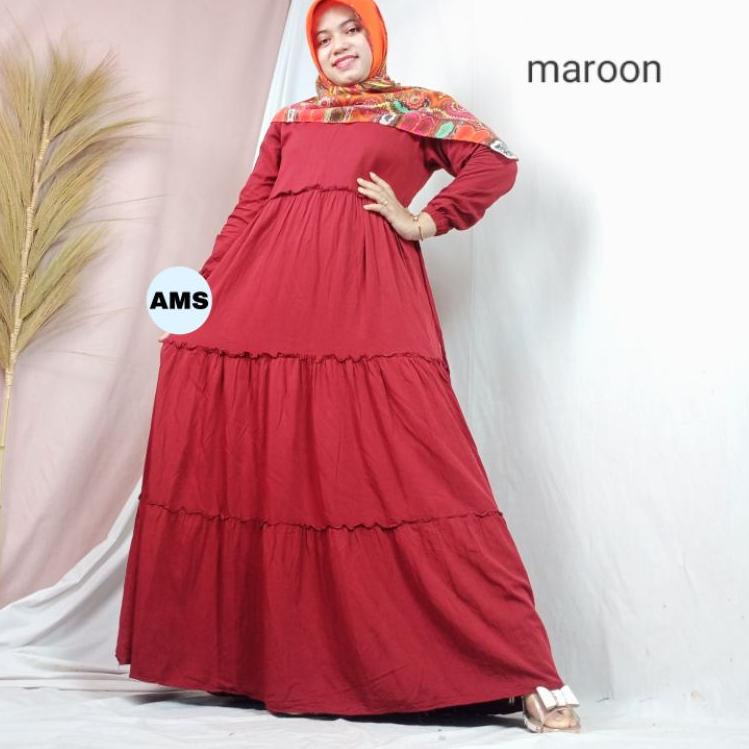 "CY.01Jl22ˣ" Gamis Twill Polos Ori Bahan Tebal Premium Susun Canda Rempel Daster Twil Abstrak Pelang
