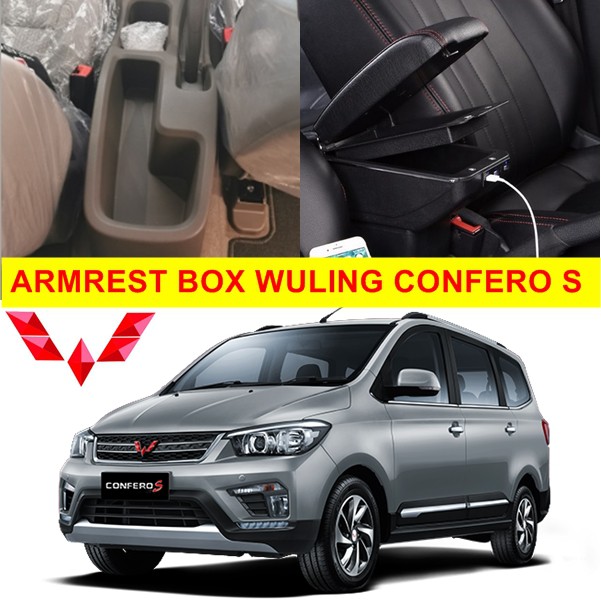 Armrest Console Box Kotak Alas Lengan WULING CONFERO S Indo dual stack 7 Port USB Charger