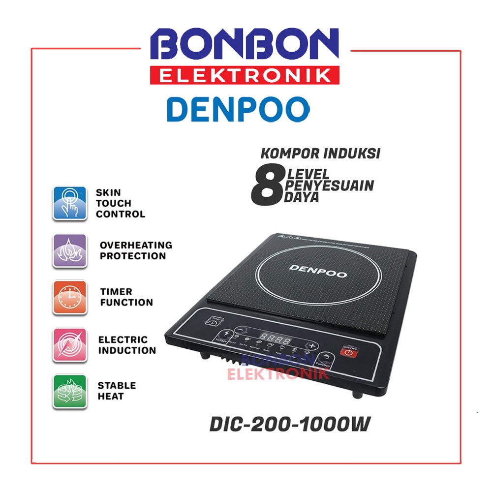 Denpoo Kompor Induksi Listrik Low Watt DIC 200-1000 / Induction Cooker