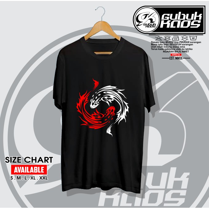 BAJU KAOS LOGO IKAN KEMBAR YIN DAN YANG KEREN - GUBUK KAOS