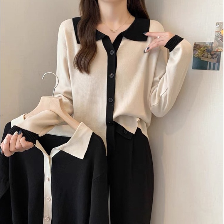 Weki Blouse Kerah Twotone 920