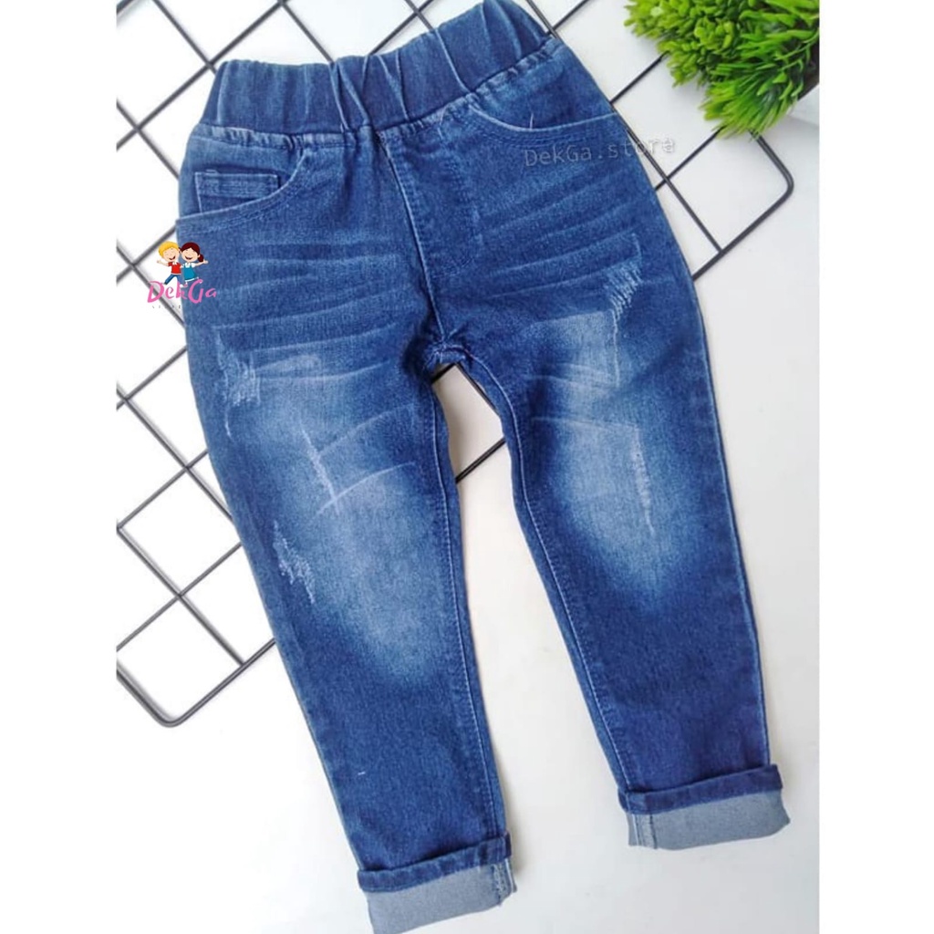 Jeans panjang anak Ripped besar 1th-9th