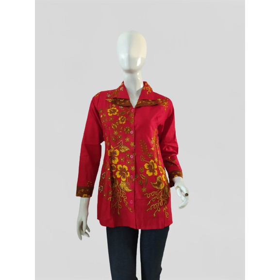 KHUSUS BIG SIZE BLUS BATIK WANITA BLUS KERJA BATIK - 213HM388 ADA BIG SIZE