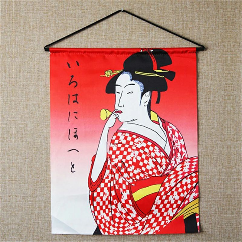 HIASAN JEPANG RESTORAN DAPUR RUMAH MAKAN JAPAN STYLE KIMONO GEISHA KUCING