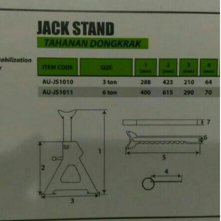 tekiro JS1011 tahanan dongkrak 6 ton double locking jack stand 6ton JS 1011