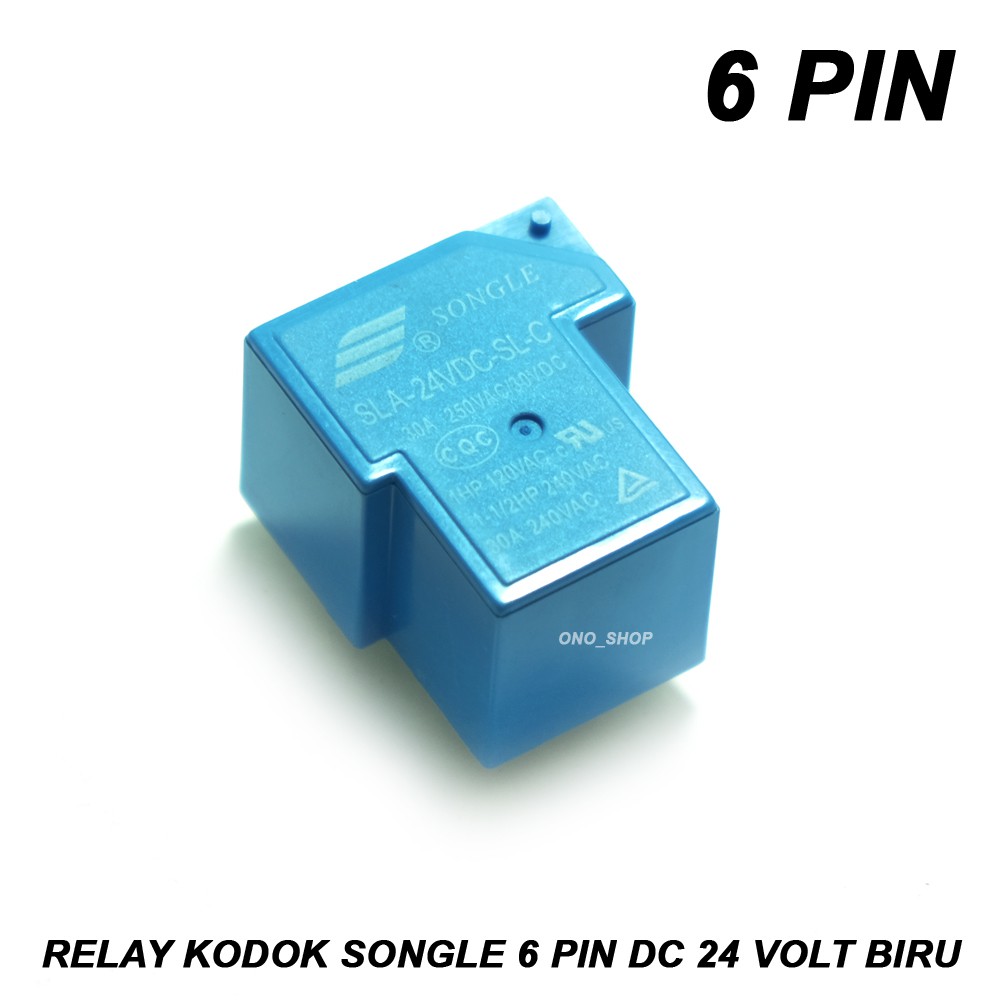 Relay Kodok Songle 6 Pin DC 24 Volt Biru