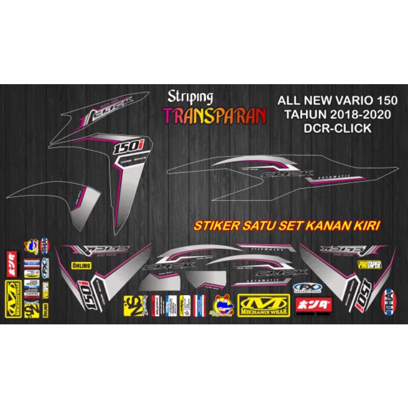 

HOLOGRAM TRANSPARAN STIKER STRIPING DECAL ALL NEW VARIO 150 TH 2018-2020 GRAFIS DCR CLICK