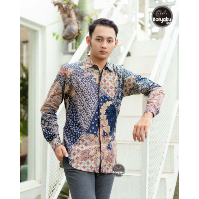 kemeja batik pria elegan||atasan baju pria dewasa||kemeja pria slimfit