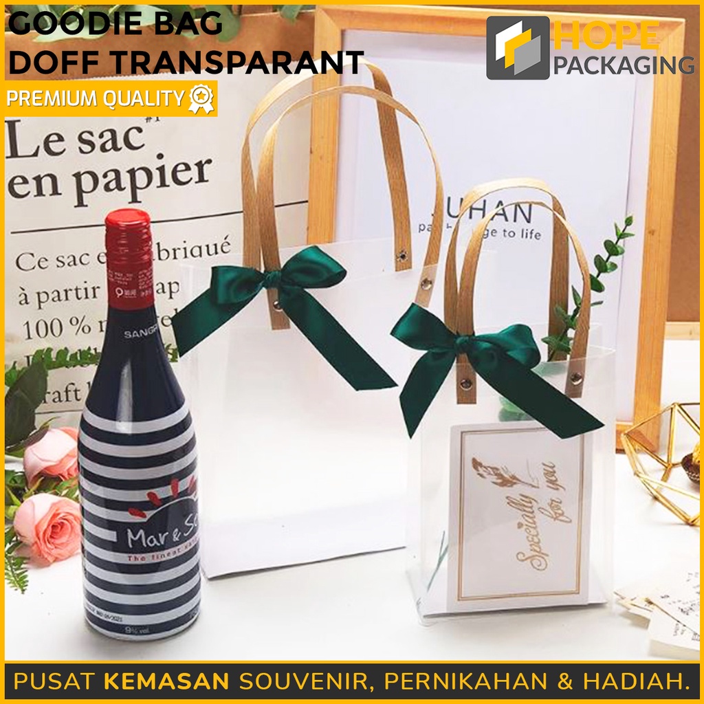 Goodie bag doff transparant Hampers Tote Bag Gift Premium Kantong Doff Souvenir / Paper Bag Doff / Kantong Hampers / Gift Bag