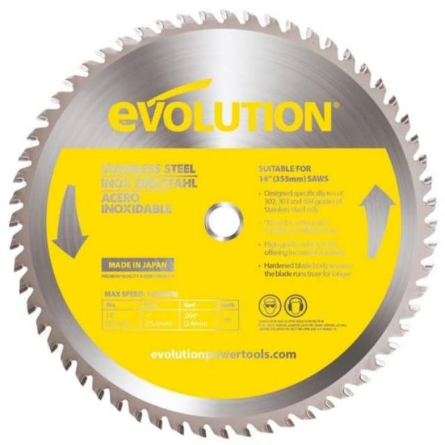 Evolution TCT 14 Inch Stainless Steel 355 mm Teeth Cutting Saw Blade