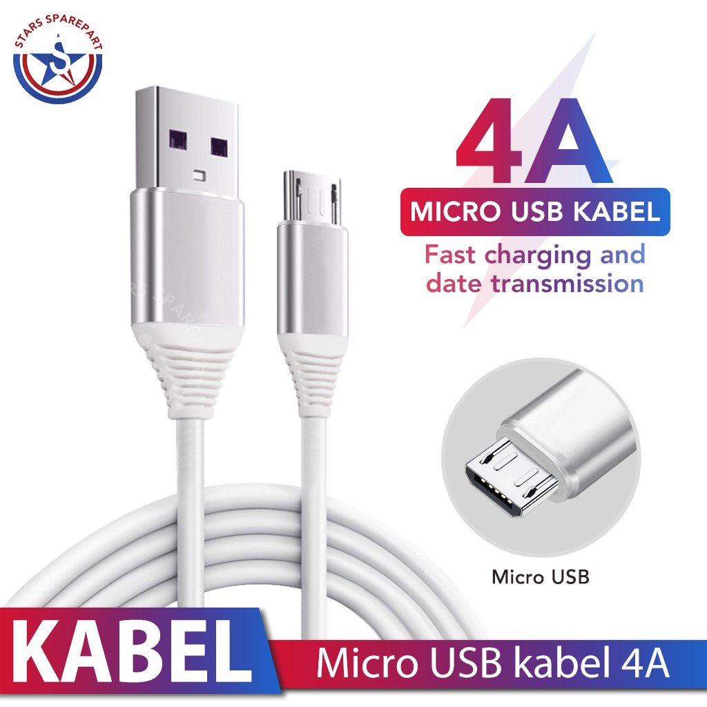 (COD ) 4A Micro USB Kabel Cable Data Charger Quick Charger Fast Charger ori