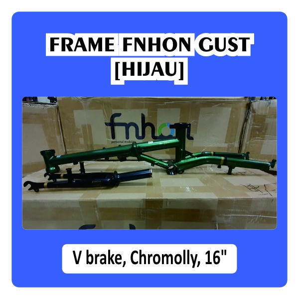 Frame fork FNHON Gust Hijau Emerald V brake vbrake Sepeda Chromolly