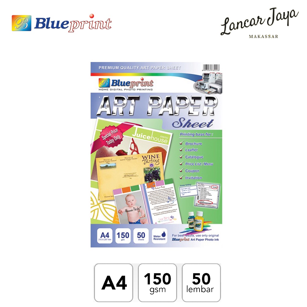 

Kertas Art Karton Art Paper Blueprint 150 Gsm 50 Lembar