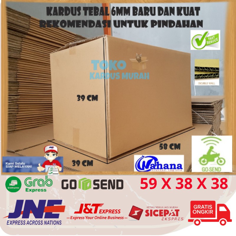 

Kardus Baru Box Polos Kotak Packing Karton Dus Bok Tebal 7mm Double Wall Harga 1 Lembar 59 x 38 x 38