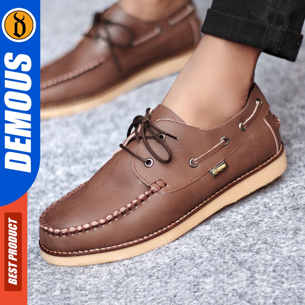 Sepatu Formal Pria Sepatu Casual Pria Kulit Asli  Tali Sepatu Pantofel Kerja Kantor Kuliah Kondangan Sepatu Hitam Pria DEMOUS DAVIS