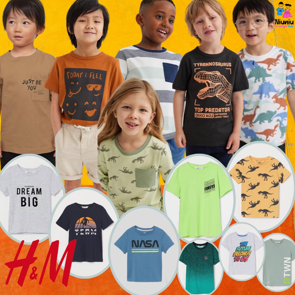 Kaos T shirt Tshirt HnM Bayi Anak Kids Laki laki Cowok Pria 0 1 2 3 4 5 6 7 8 9 10 11 12 13 14 15 16