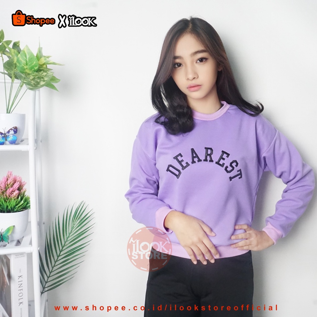 ilook | Sweater Oblong Dearest Crewneck | Sweater Dearest | Sweater Bahan Fleece