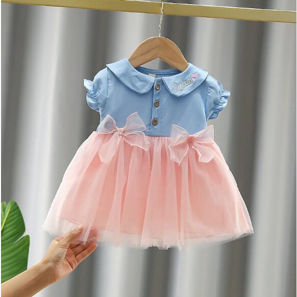 Dress anak bayi tile CIRCUS - Baju Baby Bayi Anak perempuan cewek Gaun Tile Tulle renda Pesta Elegan Balita-PINK