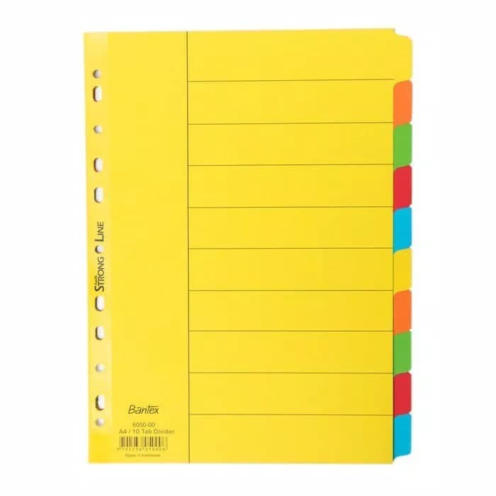 

Pembatas Dokumen/ Divider A4 10 warna Bantex 6050