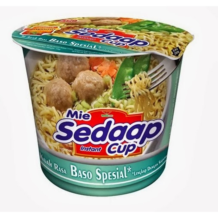 Mie sedap baso spesial Mi kuah dalam Cup mie dalam mangkok 77gr