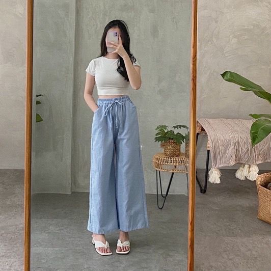 BEFAST - ZFS OOTD Wanita Kulot FIFI / WIDE LINEN KULOT / Pakaian Kulot Kasual / Celana Panjang Kulot Modis / Celana Panjang Casual Wanita / Kulot Kekiniaan Wanita Remaja / Fashion Wanita Kerja / Celana Kulot Banyak Warna / Terlaris