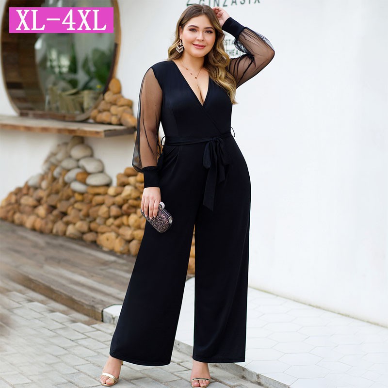 mesh leg jumpsuit